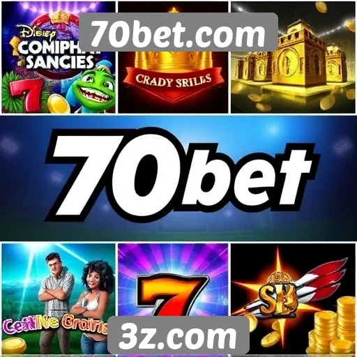 Variedade de jogos disponíveis na plataforma 70bet